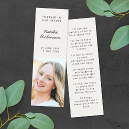 Funeral Memorial Modern Poem Mini Bookmark Card