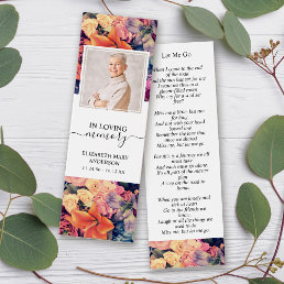 Funeral Memorial Moody Floral Mini Bookmark