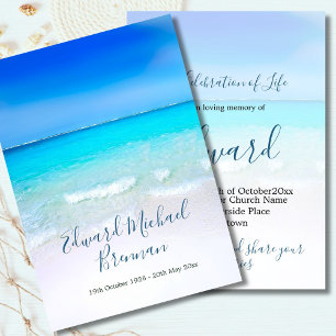 Funeral Memorial Ocean Sea Scene Invitation