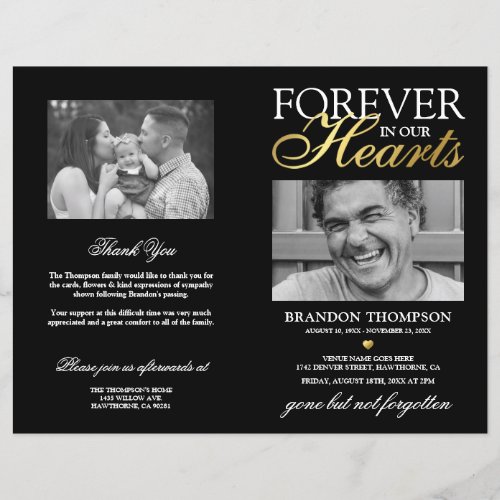 Funeral Memorial Order of Service Photo Program