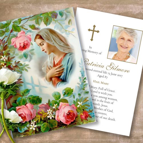 Funeral Memorial Our Lady Prayer Sympathy Cards