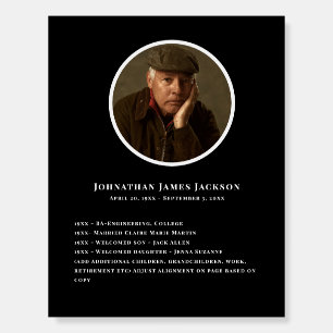 Funeral Memorial - Personal Details Display Foam Board