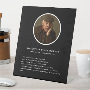 Funeral Memorial - Personal Details Display Pedestal Sign