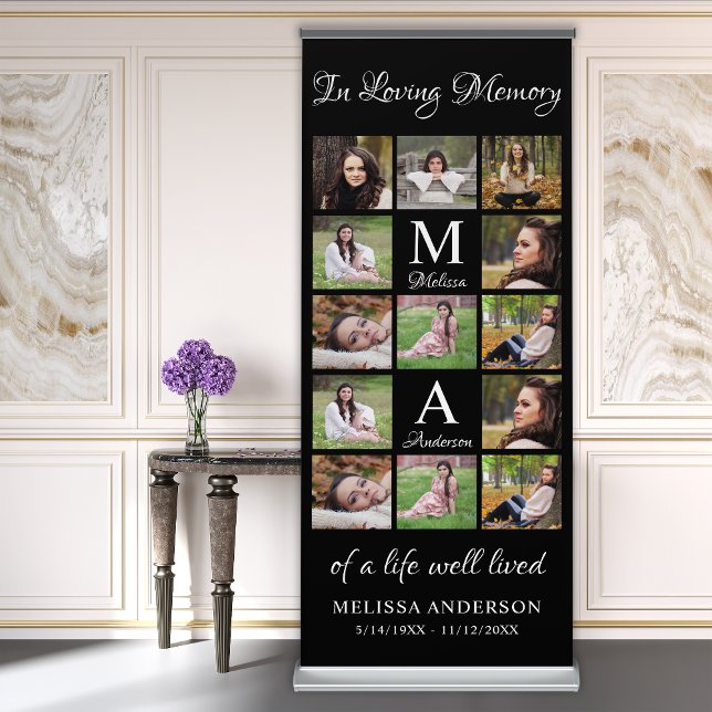 Funeral Memorial Personalized In Loving Memory Retractable Banner (Creator Uploaded)