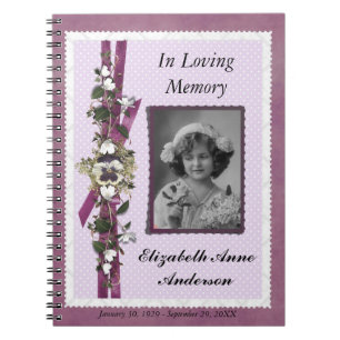 Funeral Memorial Personalized Photo Guestbook Notebook