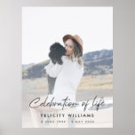 Funeral Memorial Photo | Celebration of Life Poster<br><div class="desc">Modern, minimalist photo funeral poster to celebrate the life of your loved one in a minimalist clean simple design style featuring an informal casual handwritten script font. The design can easily be personalized with your own photo and text to create a special tribute for your loved one's funeral, memorial or...</div>