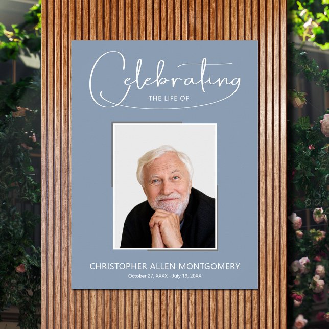 Funeral Memorial Photo Celebration Of Life Poster (Celebration of Life photo memorial funeral poster - INSTANT DOWNLOAD or PRINTED (framed, too))