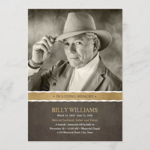 Funeral Memorial Photo Celebration Of Life Service Invitation