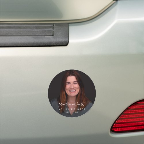 Funeral Memorial Photo  Forever in Our Hearts   Car Magnet