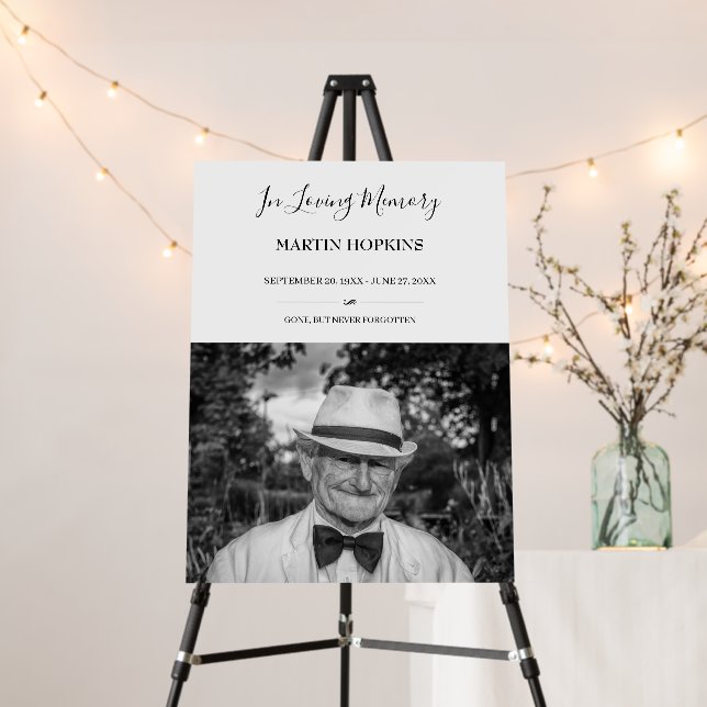 Funeral Memorial Photo In Loving Memory Foam Board (In Situ (Stand))