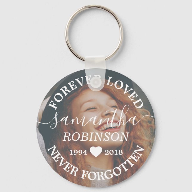 Funeral Memorial Photo Keychain (Front)