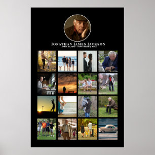 Funeral Memorial Photo Life Celebration Poster