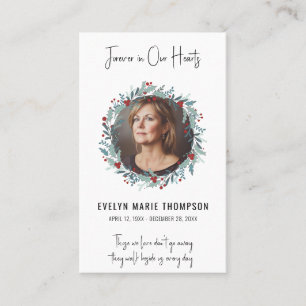 Funeral Memorial Photo Prayer Card Holiday Wreath