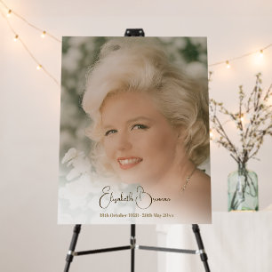 Funeral Memorial Photo Simple Elegant  Foam Board