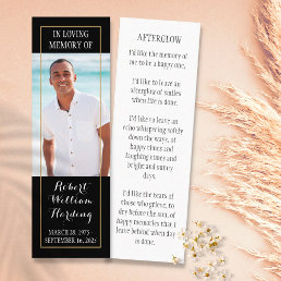 Funeral Memorial Poem Prayer Photo Bookmark Card