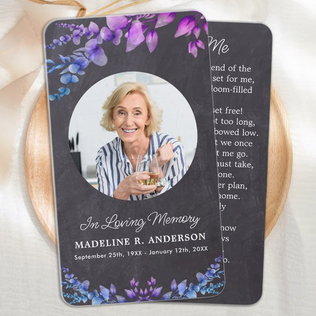 Funeral Memorial Prayer Card Botanical Eucalyptus  (Creator Uploaded)