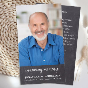Funeral Memorial Prayer Cards Photo Sympathy Slate