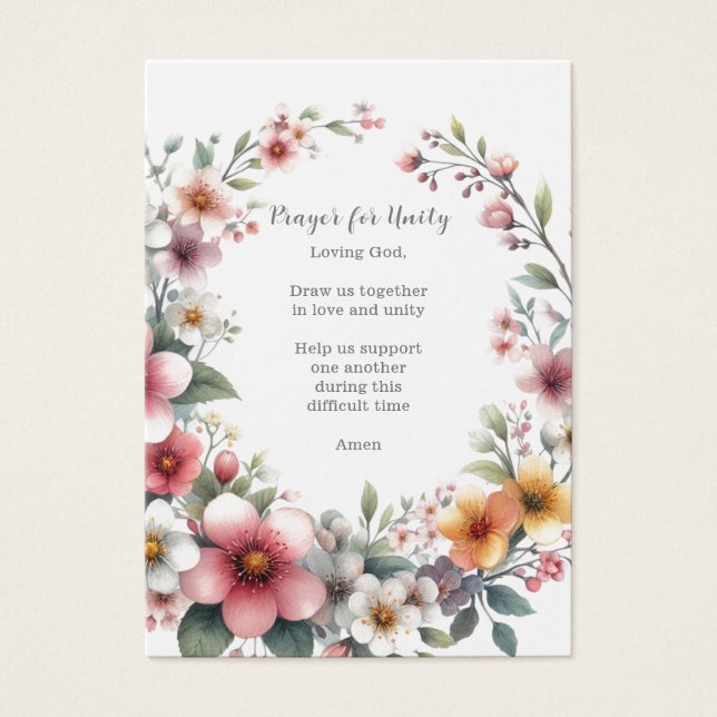 Funeral / Memorial Prayer for Unity (Front)