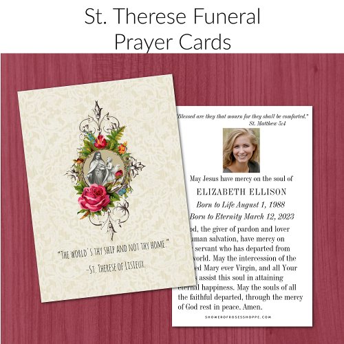  Funeral Memorial Prayer St Therese