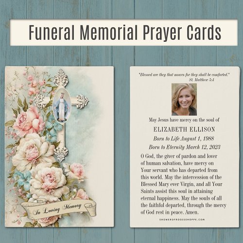 Funeral Memorial Prayer Virgin Mary Cards
