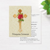 Funeral Memorial Red Rose Cross Holy Card - (Desk)
