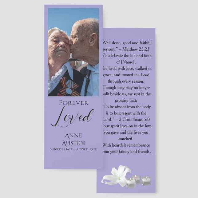Funeral Memorial | Religious Bookmark Card (Front & Back)