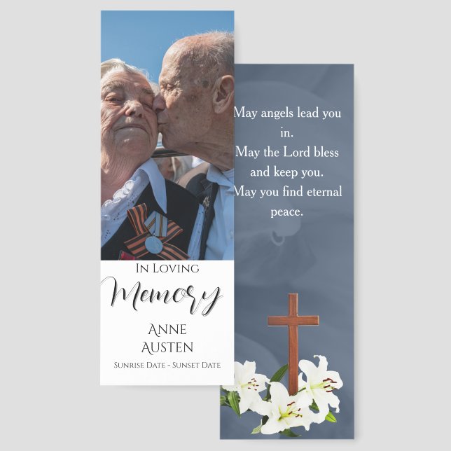 Funeral Memorial | Religious Bookmark Card (Front & Back)