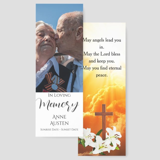 Funeral Memorial | Religious Bookmark Card (Front & Back)