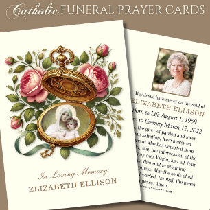Funeral Memorial Religious Photo Prayer Card
