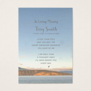 Funeral / Memorial Remembrance Prayer Card