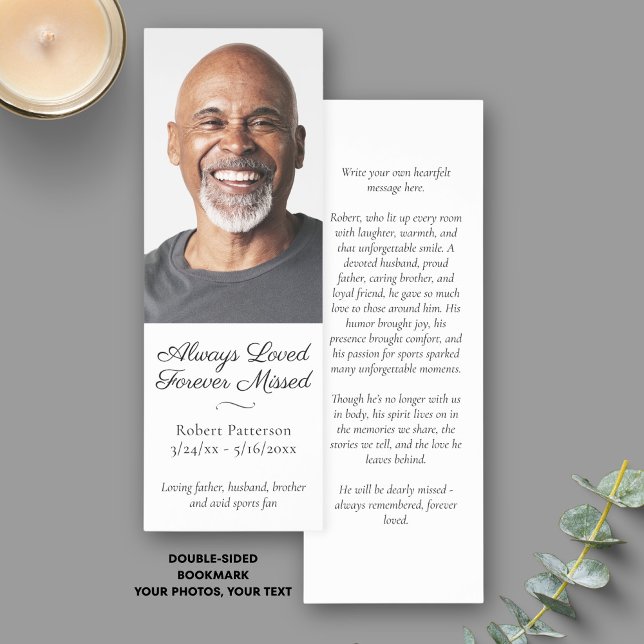 Funeral Memorial Remembrance With Custom Photo Bookmarks (Creator Uploaded)