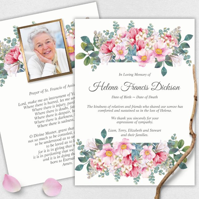 Funeral Memorial Rose Garden Thank You Cards (funeral thank you cards, bereavement, elegant, simple, celebration of life, sympathy card)