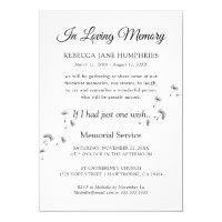 Funeral Memorial Service | Celebration of Life Invitation