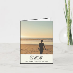 Funeral Memorial Service Monogram Photo Invitation