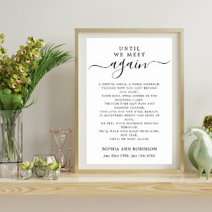 Funeral Memorial Service Poem Keepsake Poster