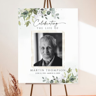 Funeral Memorial Sign, Celebration of Life, In Lov Foam Board