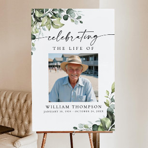 Funeral Memorial Sign, Celebration of Life, In Lov Foam Board