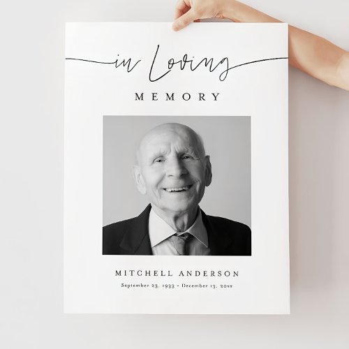 Funeral Memorial Sign, Minimalist Funeral Welcome 