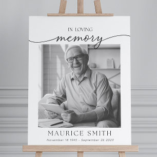 Funeral Memorial Sign with Photo Editable In Lovin