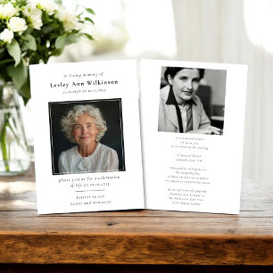 funeral Memorial sympathy Celebration of Life Invitation
