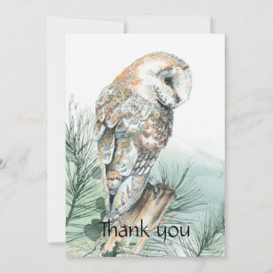 Funeral Memorial Thank you Watercolor Barn Owl