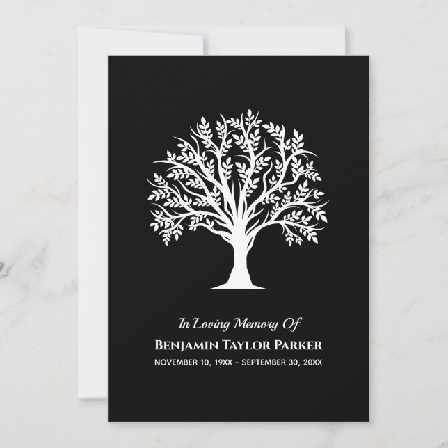 Funeral Memorial Tree Of Life Bereavement Sympathy Thank You Card (Front)