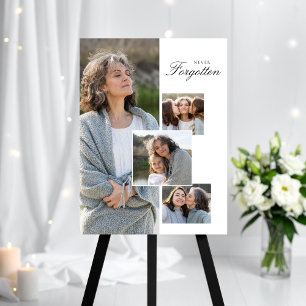 Funeral Memorial Tribute Photo Collage Elegant  Foam Board
