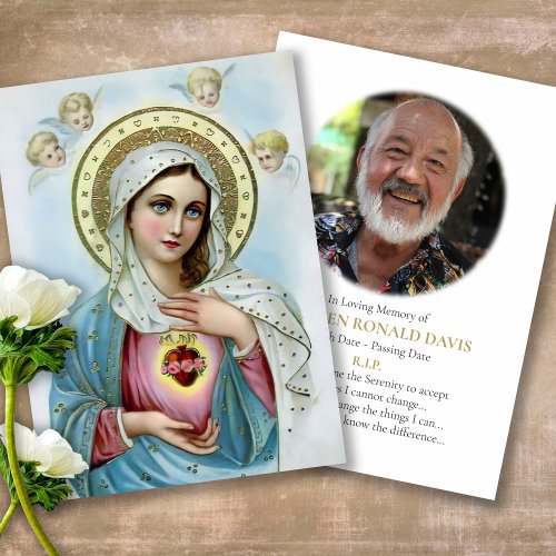 Funeral Memorial Virgin Mary Prayer Sympathy Cards