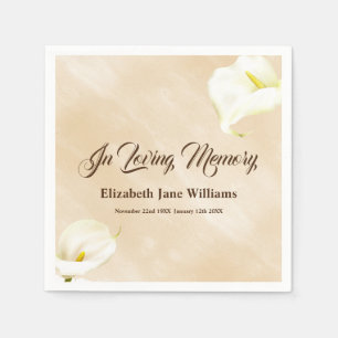 Funeral Memorial Watercolor Lily Napkins