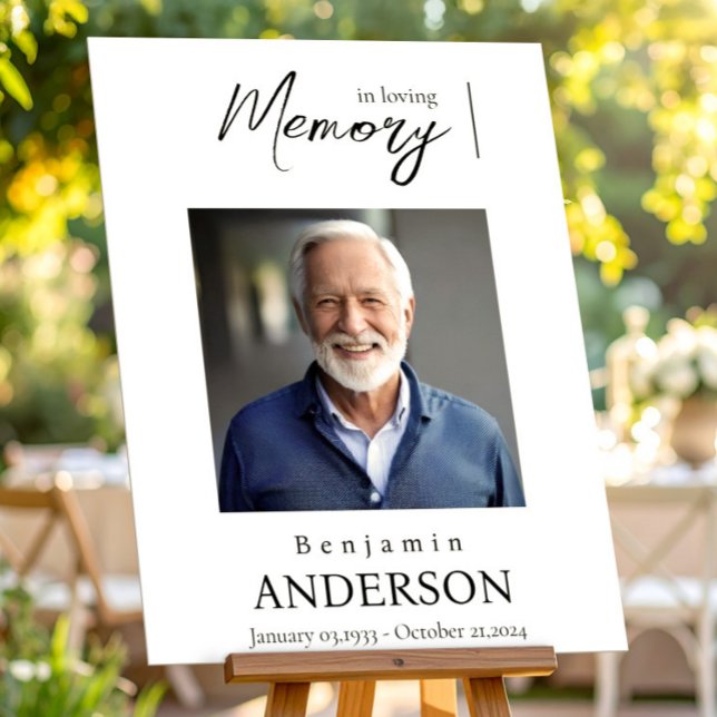 Funeral Memorial Welcome Sign Foto Elegant Boho (Creator Uploaded)