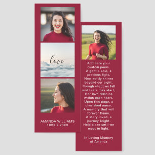 Funeral Memorials Remembrance photo and text Bookmarks