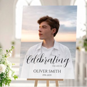 Funeral Memory Large Photo Grief for Son Foam Board