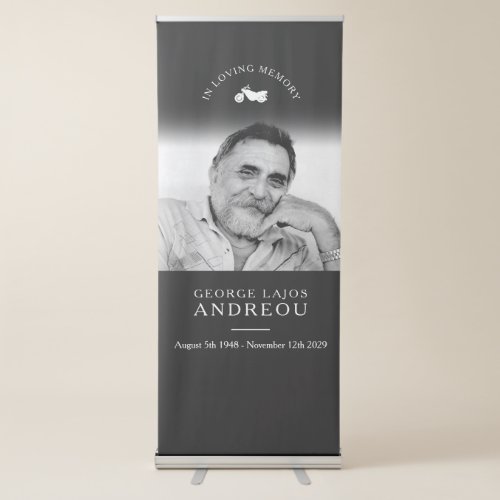 Funeral memory motorbike photo banner