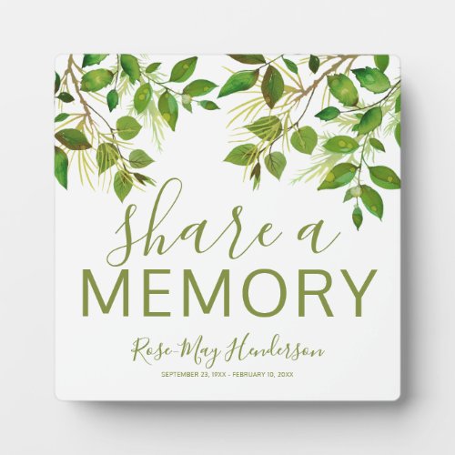 Funeral Memory Table  Share a Memory Plaque